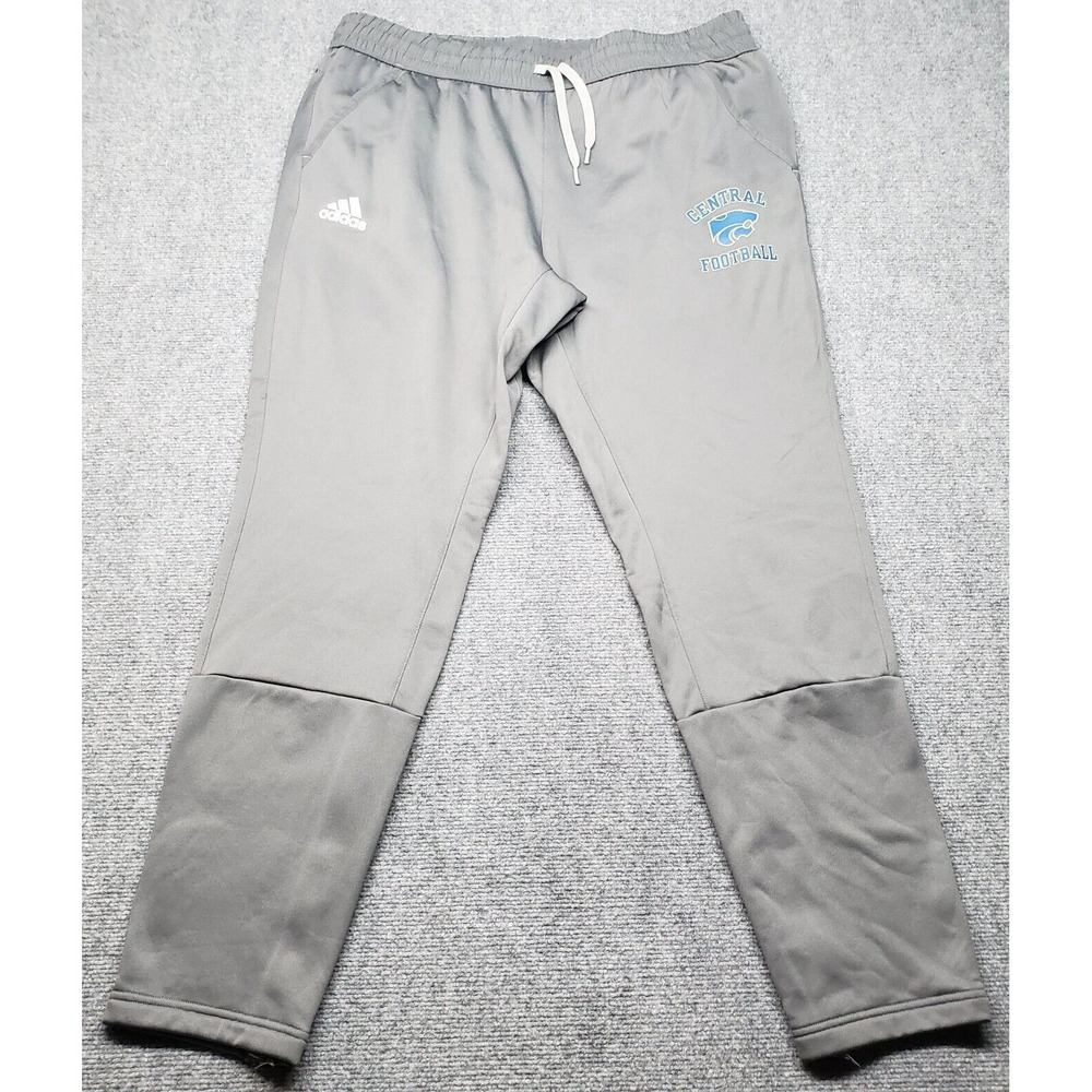 Adidas Jogger Pants Mens XL Gray Central Football Polyester Activewear New